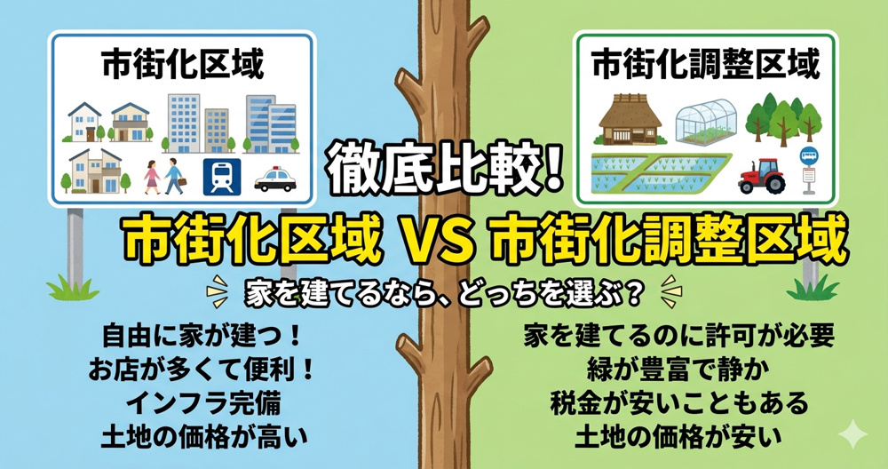 【どっちがいい？】家を建てる前に知っておきたい「市街化区域」と「市街化調整区域」をわかりやすく解説！【高崎不動産情報ライブラリー】の画像