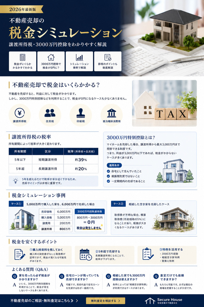 不動産売却の税金シミュレーションの画像