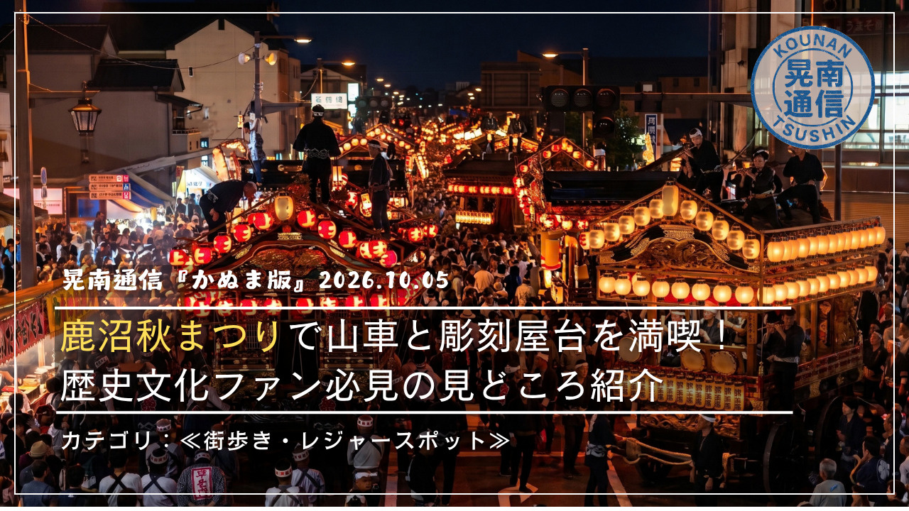 鹿沼秋まつりで山車と彫刻屋台を満喫！歴史文化ファン必見の見どころ紹介の画像