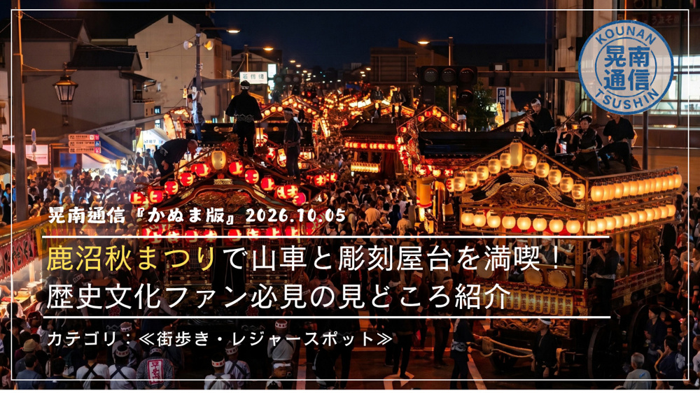 鹿沼秋まつりで山車と彫刻屋台を満喫！歴史文化ファン必見の見どころ紹介の画像