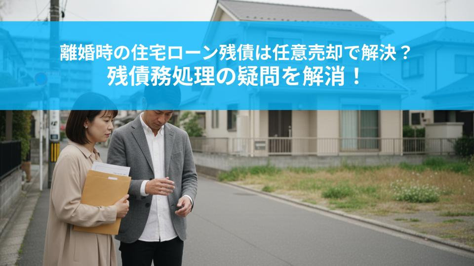 離婚時の住宅ローン残債は任意売却で解決できる？残債務処理の疑問を解消！の画像
