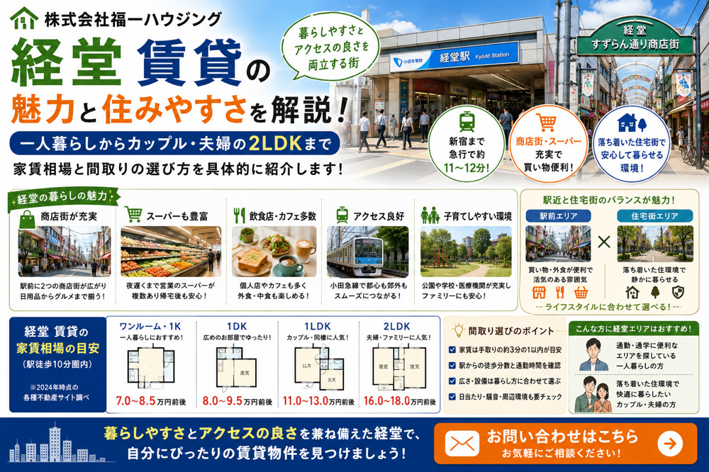 経堂で賃貸を探すならどんな街？暮らしやすさと家賃相場を分かりやすく解説の画像