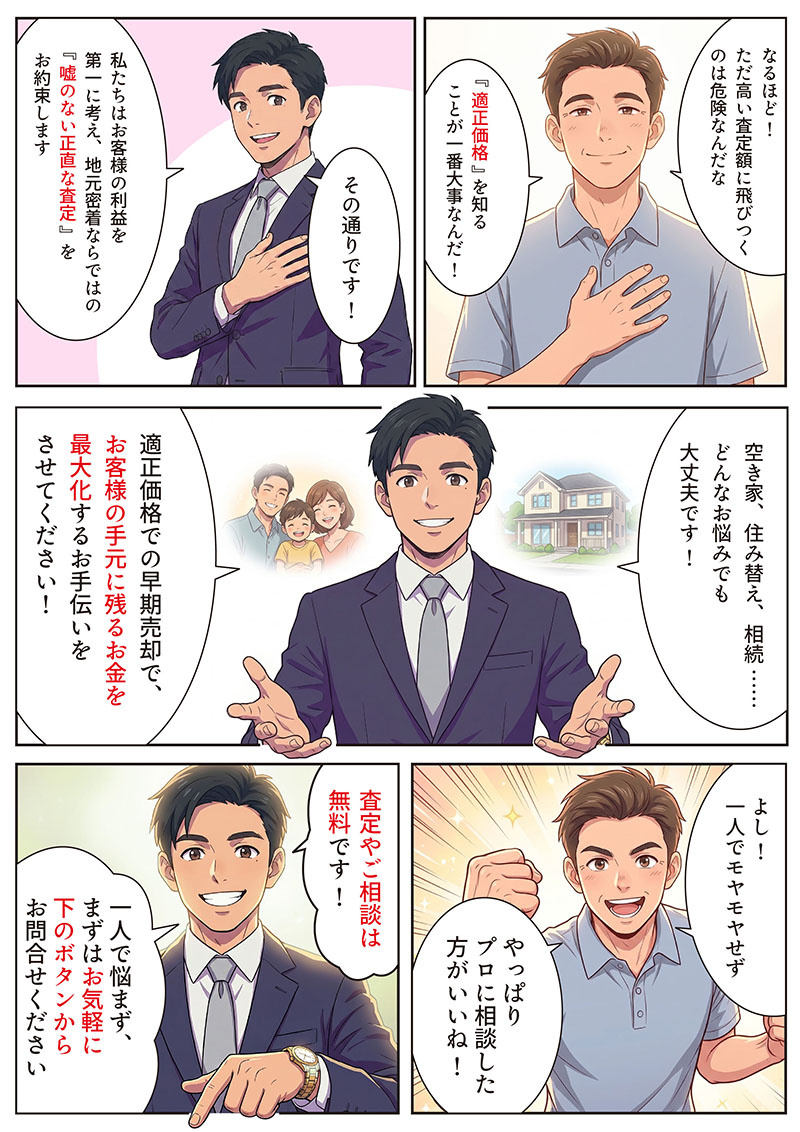 「実家の相続は何から始めるべき？」スマホひとつでお悩み解決。｜マンガ④