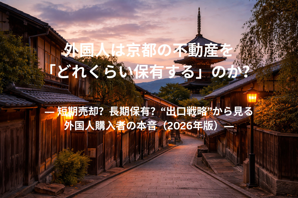 外国人は京都の不動産を「どれくらい保有する」のか？ ― 短期売却？長期保有？“出口戦略”から見る外国人購入者の本音（2026年版）―の画像