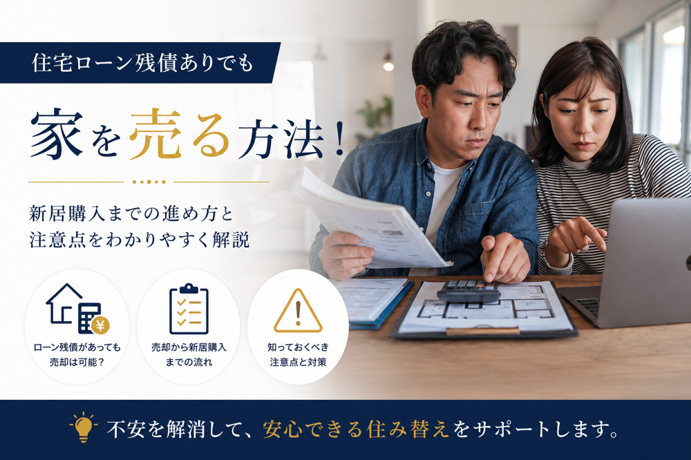 住宅ローン残債ありでも家を売る方法！新居購入までの進め方と注意点の画像