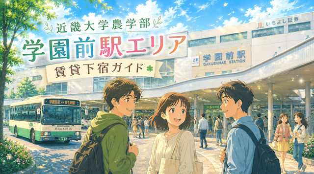【専門家監修】近畿大学農学部周辺「学園前駅エリア」賃貸下宿ガイドの画像