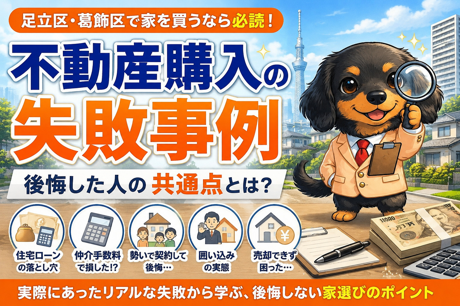 足立区葛飾区の不動産購入失敗事例イメージ