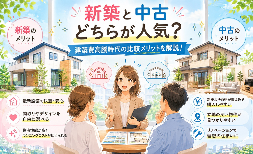 新築と中古どちらが人気？建築費高騰時代の比較メリットを解説の画像