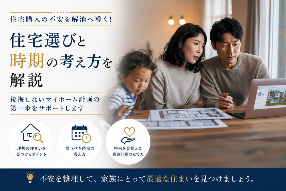 住宅購入の不安解消へ導く！住宅選びと時期の考え方を解説の画像