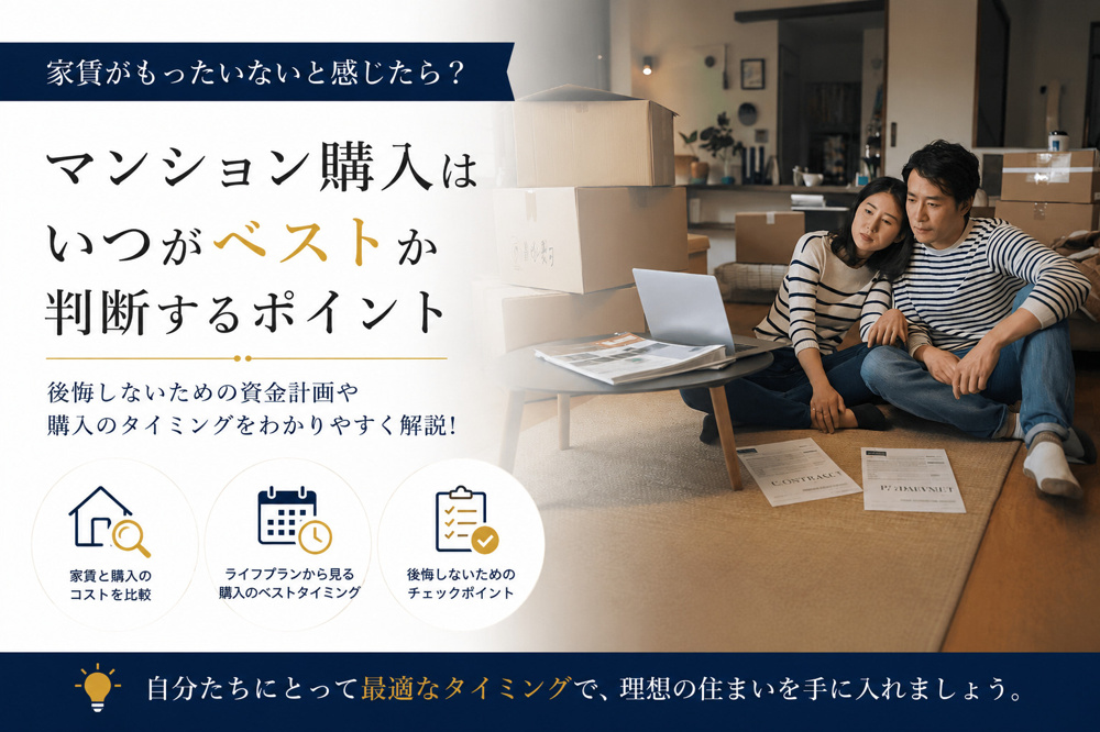 家賃がもったいないと感じたら？マンション購入はいつがベストか判断するポイントの画像