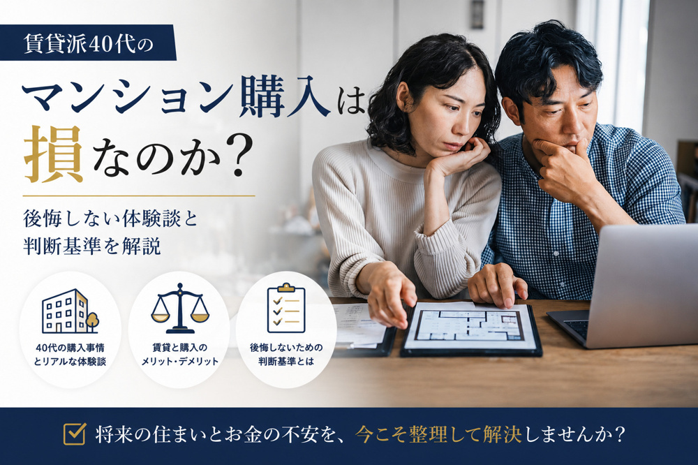賃貸派40代のマンション購入は損か？後悔しない体験談と判断基準を解説の画像