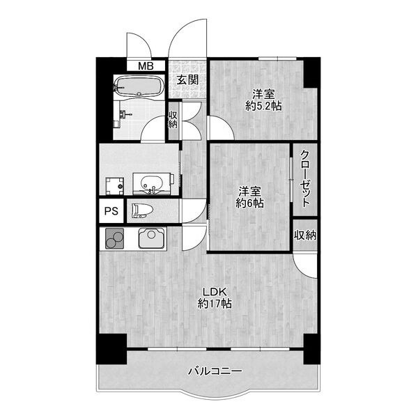 ダイヤモンドハイツII202 間取り図