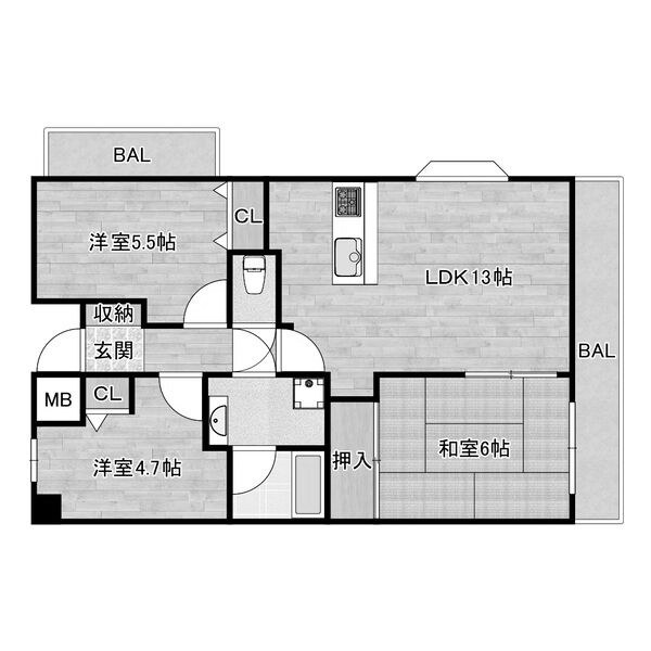 藤和ハイタウン201 間取り図