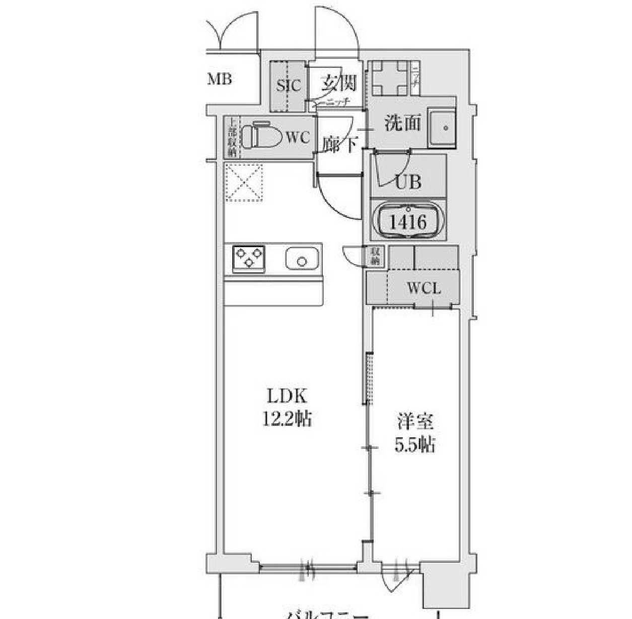 スプランディッド天王寺SOUTH202 間取り図