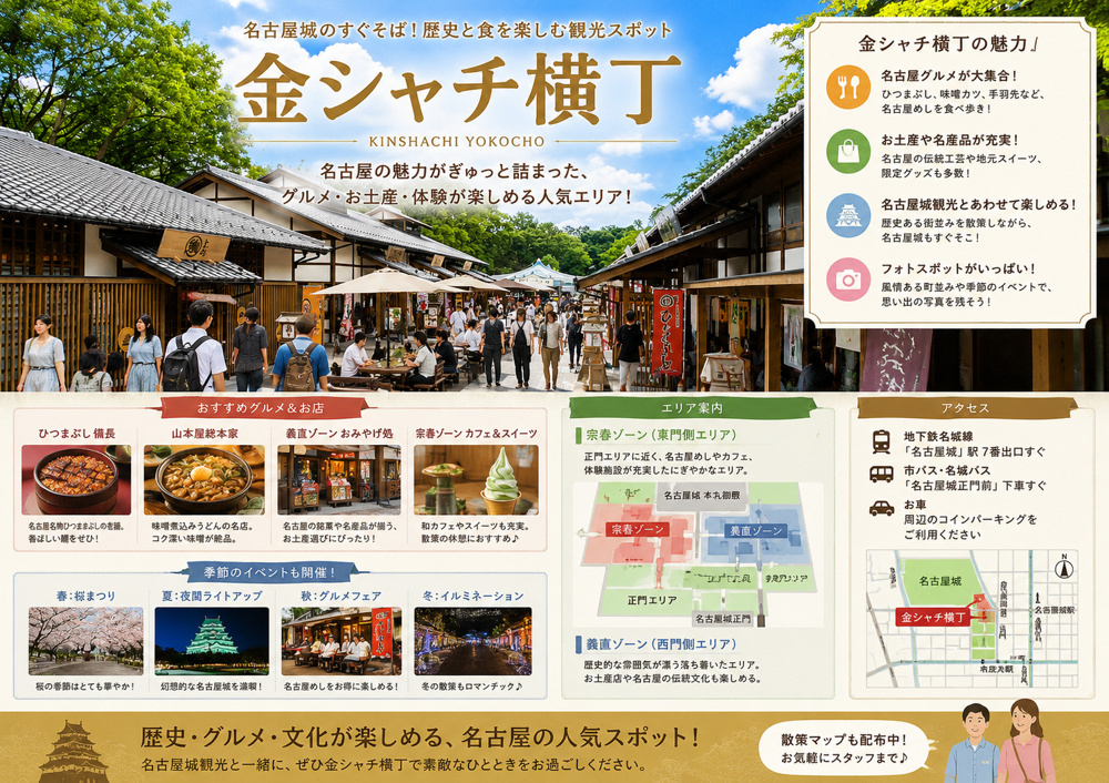 名古屋のランドマーク紹介「金シャチ横丁」の画像