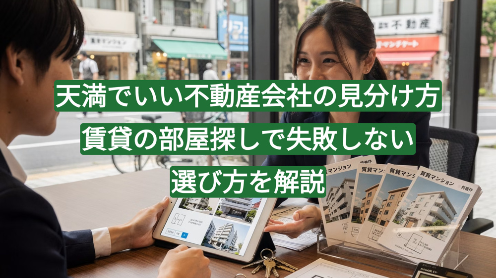 天満でいい不動産会社の見分け方｜賃貸の部屋探しで失敗しない選び方を解説の画像