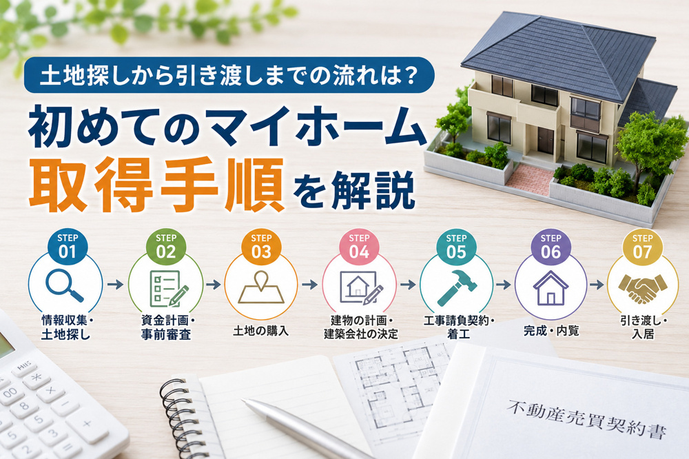 土地探しから引き渡しまでの流れは？初めてのマイホーム取得手順を解説の画像