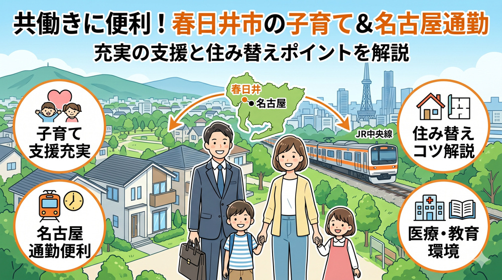 春日井市の子育て支援は共働きに便利！名古屋通勤と住み替えのポイントを解説の画像