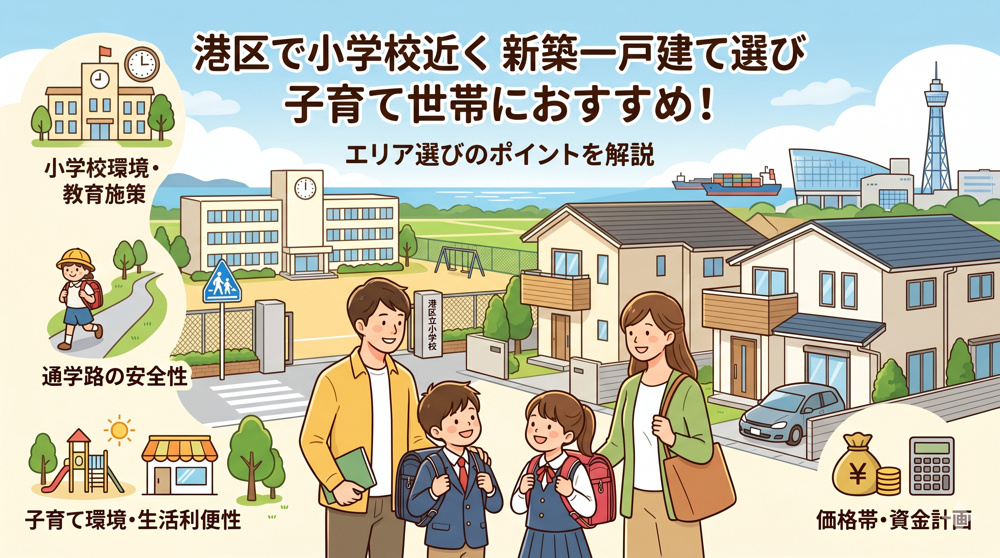 名古屋市港区で小学校近くの新築一戸建て探しは？子育て世帯におすすめのエリア選びを解説の画像