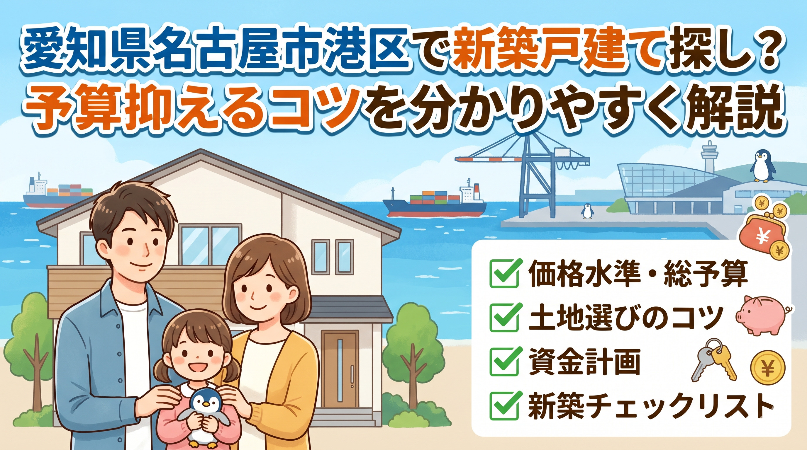 愛知県名古屋市港区で新築戸建て探し？予算抑えるコツを分かりやすく解説の画像