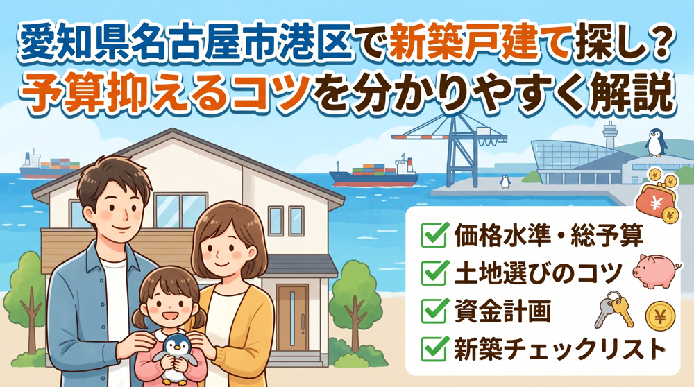 愛知県名古屋市港区で新築戸建て探し？予算抑えるコツを分かりやすく解説の画像