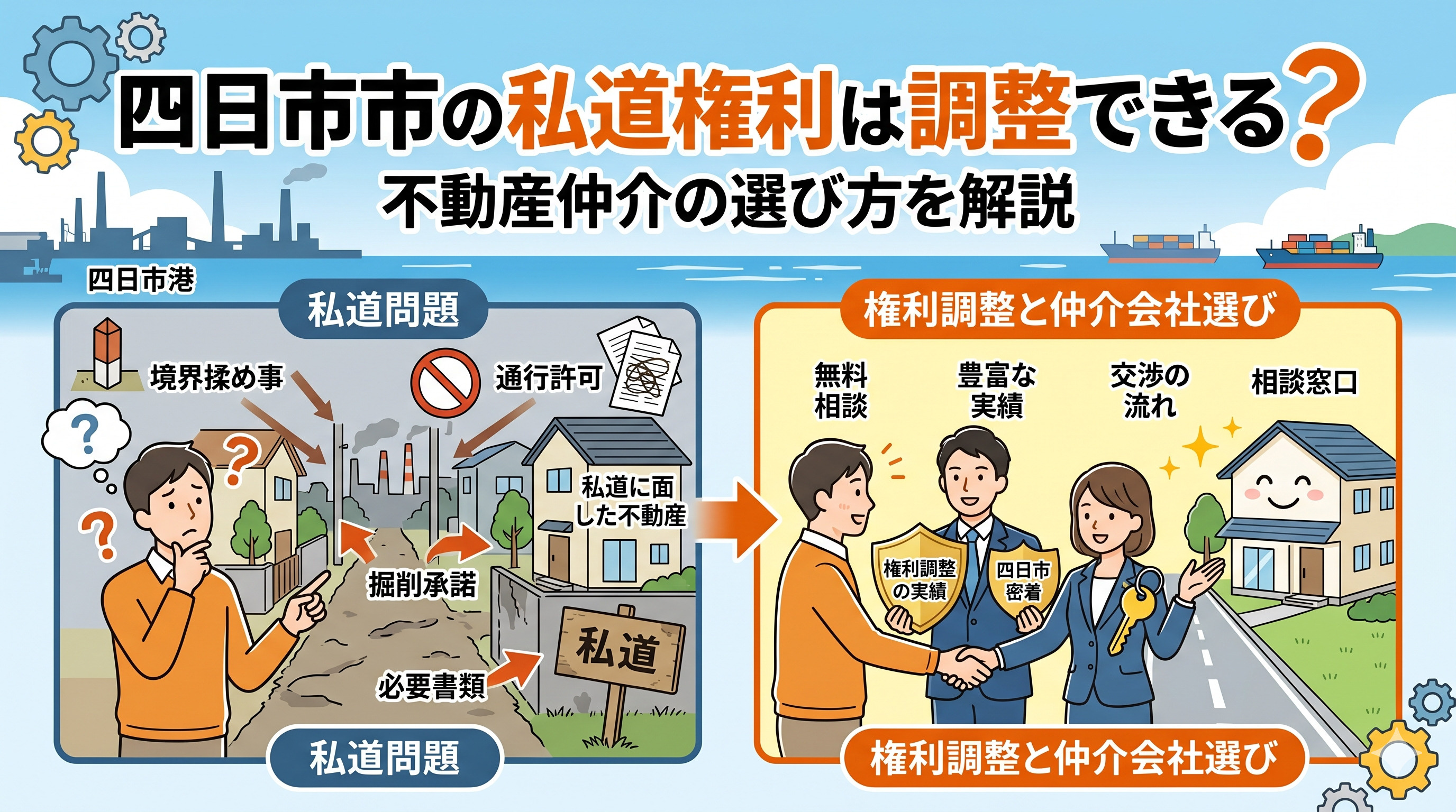 四日市市の私道権利は調整できる?不動産仲介の選び方を解説の画像