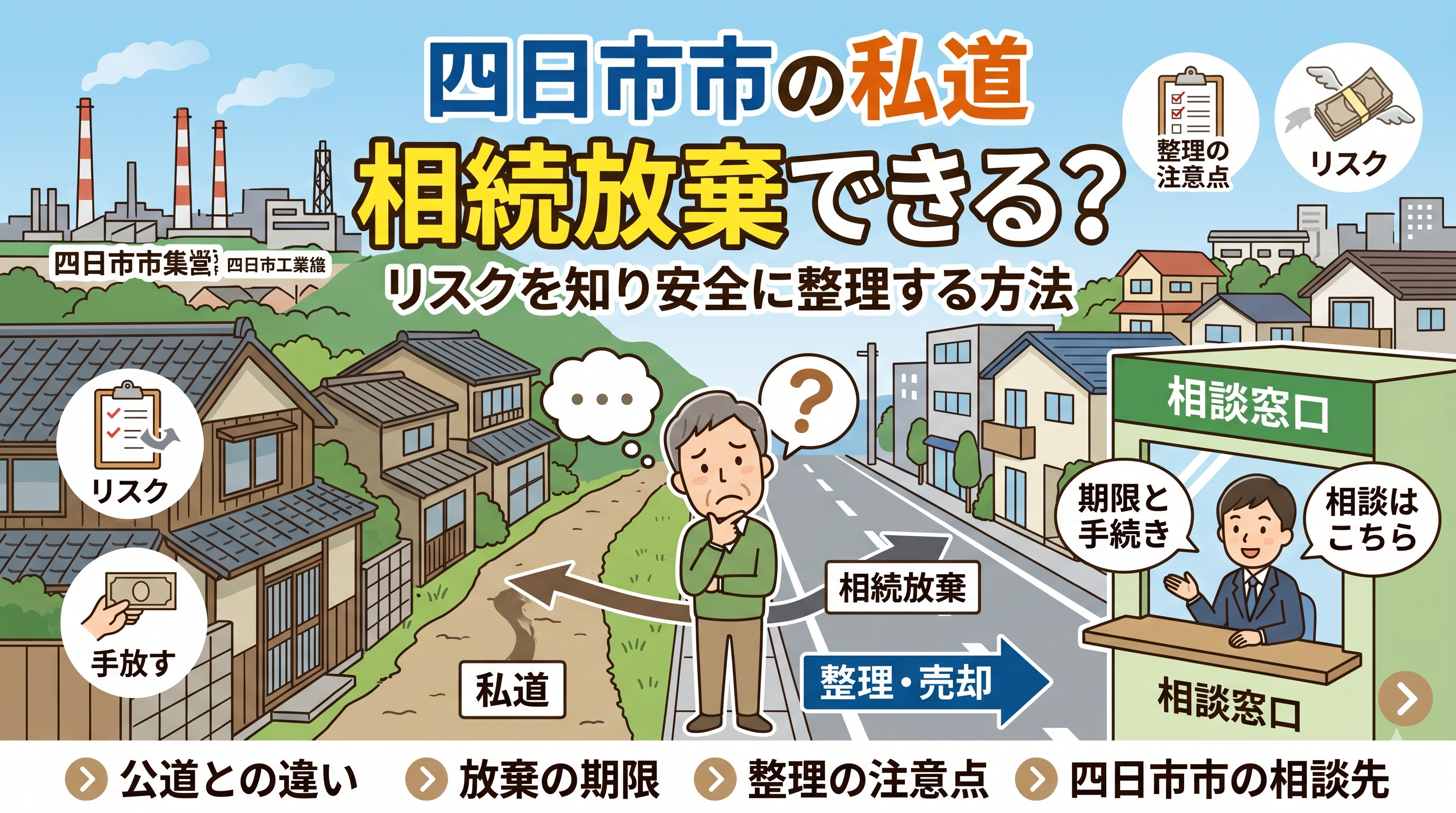 四日市市の私道は相続放棄できるか？リスクを知り安全に整理する方法の画像