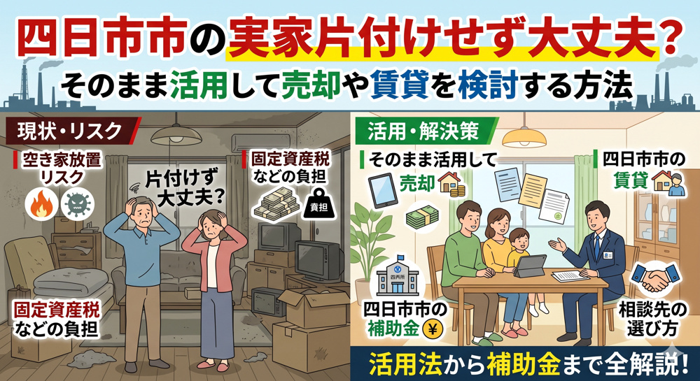 四日市市の実家片付けせず大丈夫？そのまま活用して売却や賃貸を検討する方法の画像