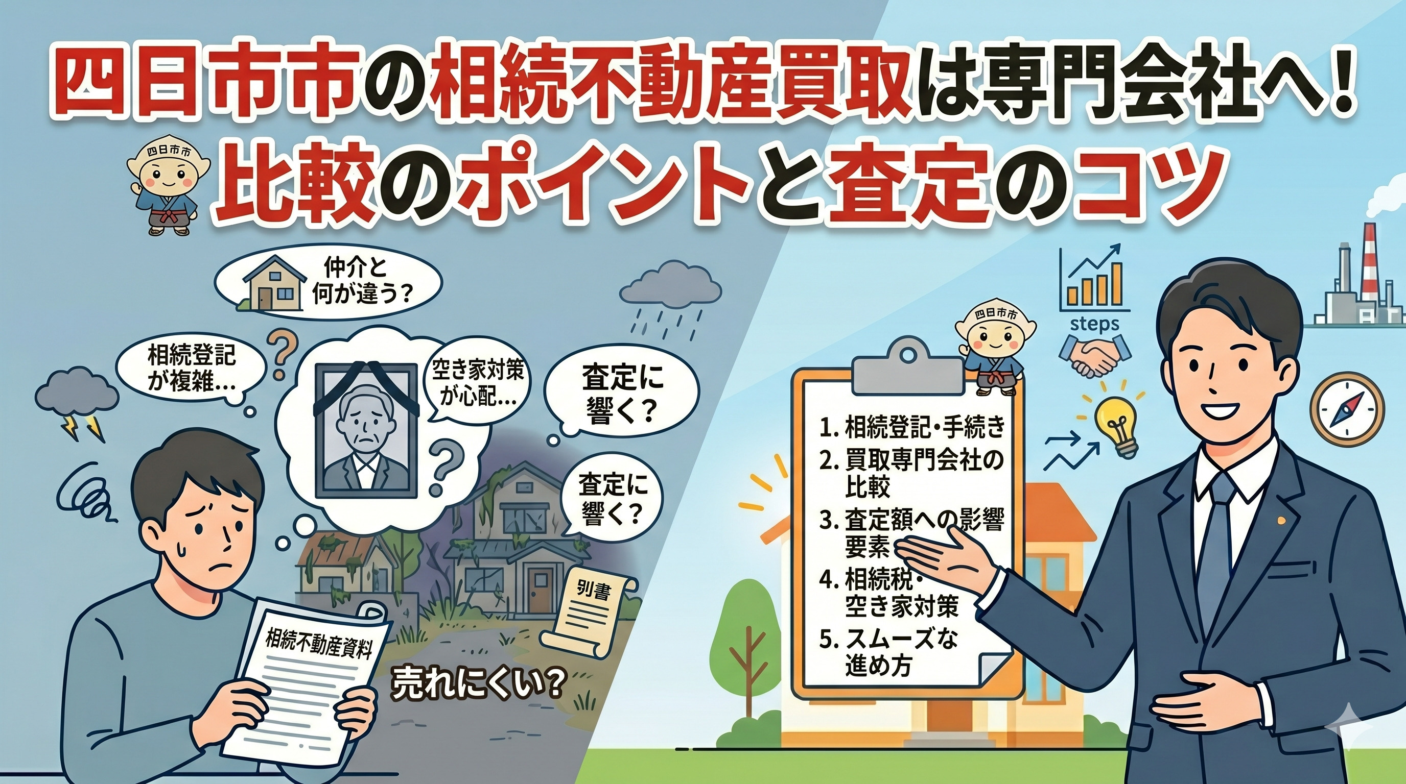 四日市市の相続不動産買取は専門会社へ!比較のポイントと査定のコツの画像