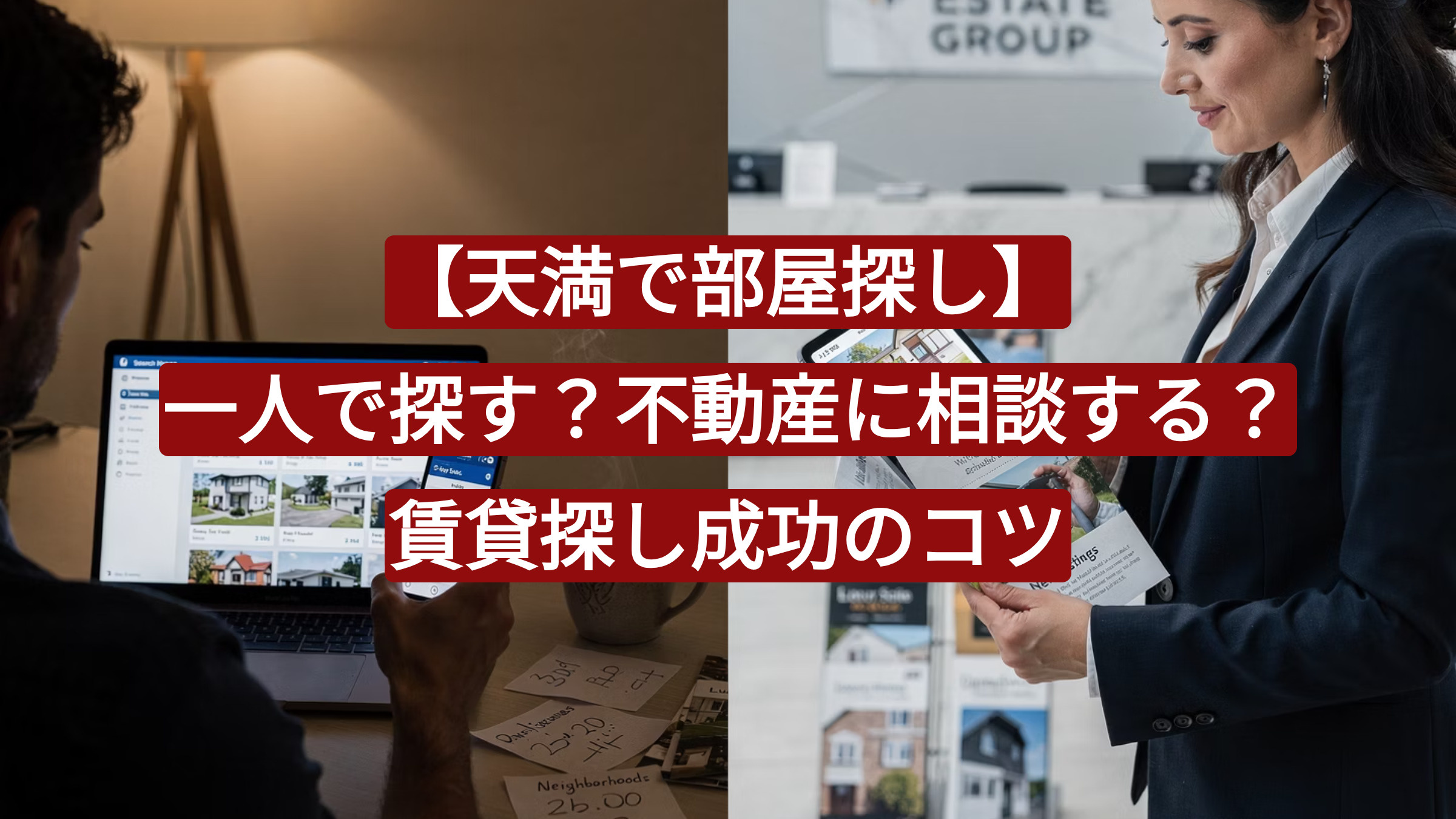【天満で部屋探し】一人で探す？不動産会社に相談する？賃貸探し成功のコツの画像