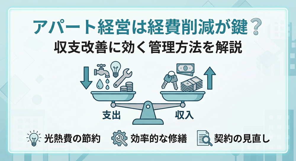 愛知のアパート経営は経費削減が鍵？収支改善に効く管理方法を解説の画像
