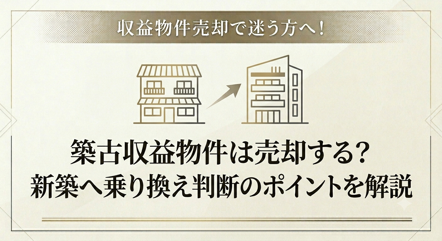 愛知の築古収益物件は売却して?新築へ乗り換え判断のポイントを解説の画像