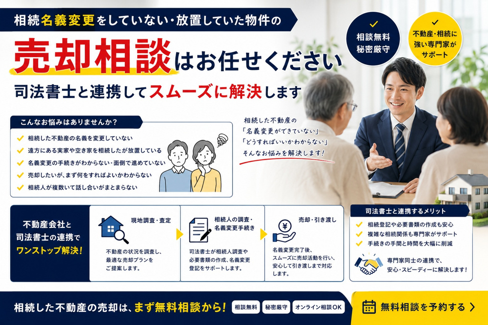 司法書士と不動産会社の連携で相続を安心サポート！名義変更の流れから専門サポートまで解説の画像
