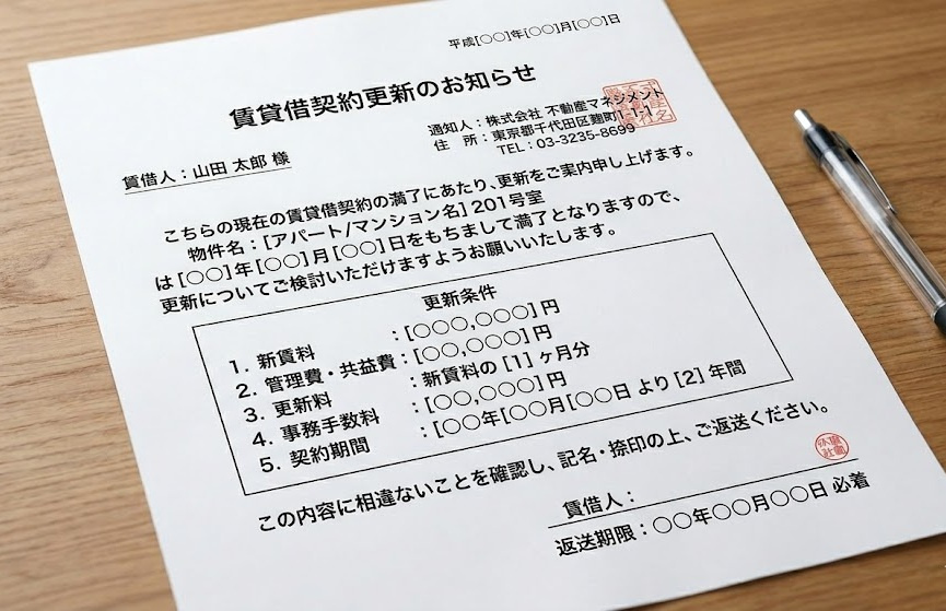 賃貸の更新通知が届いたら何を確認する？更新料・火災保険・保証会社の注意点を解説の画像