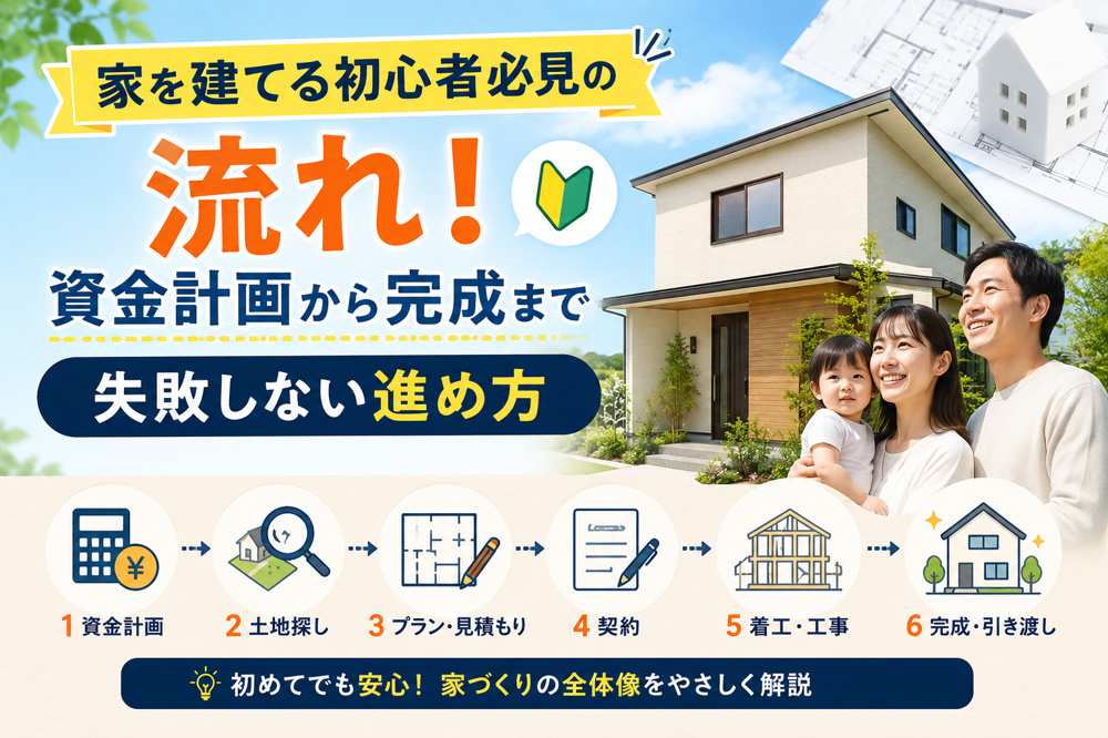 家を建てる初心者必見の流れ！資金計画から完成まで失敗しない進め方の画像