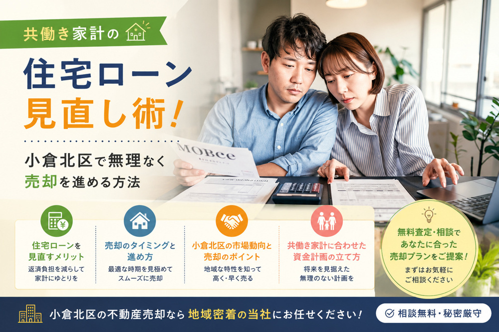 共働き家計の住宅ローン見直し術！小倉北区で無理なく売却を進める方法の画像