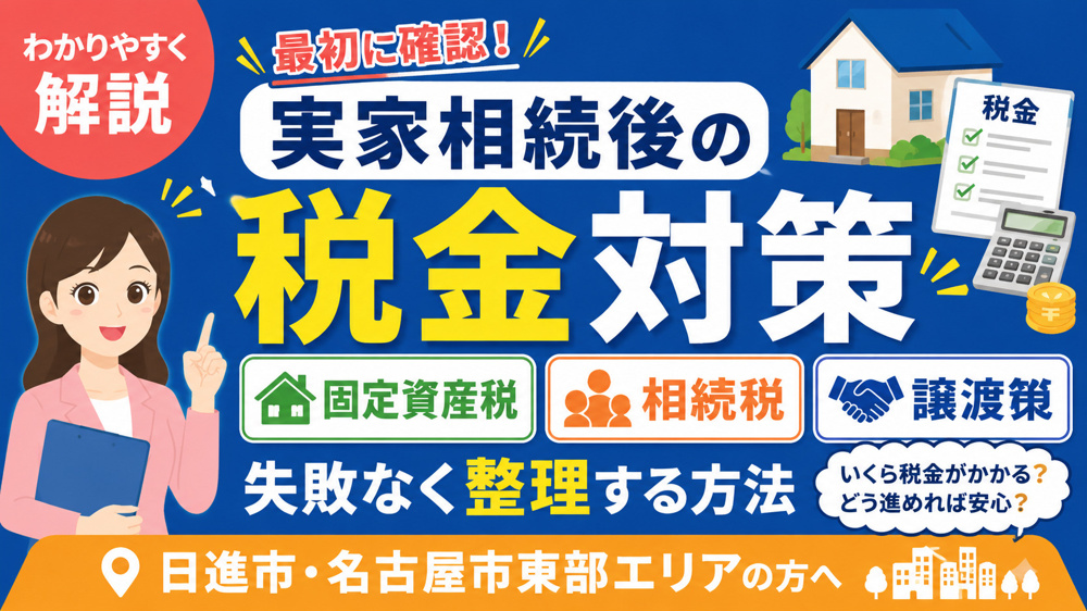 【日進市・名古屋市】実家相続後の税金対策 固定資産税・相続税・譲渡税を失敗なく整理する方法の画像