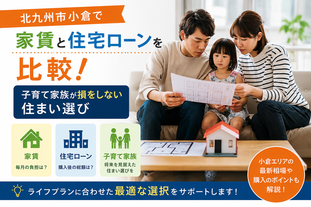 北九州市小倉で家賃と住宅ローンを比較！子育て家族が損をしない住まい選びの画像
