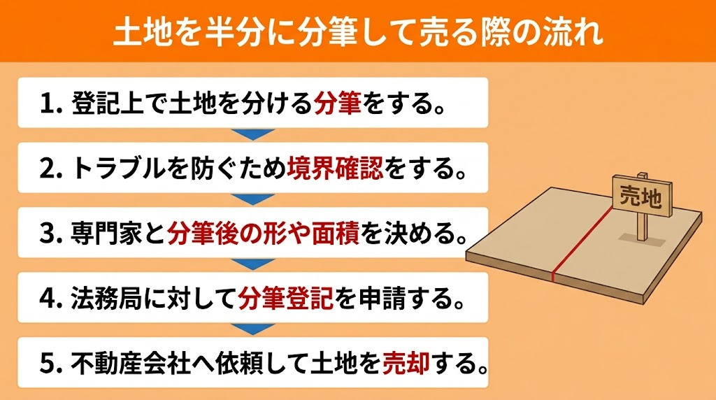 土地を半分に分筆して売る際の流れ