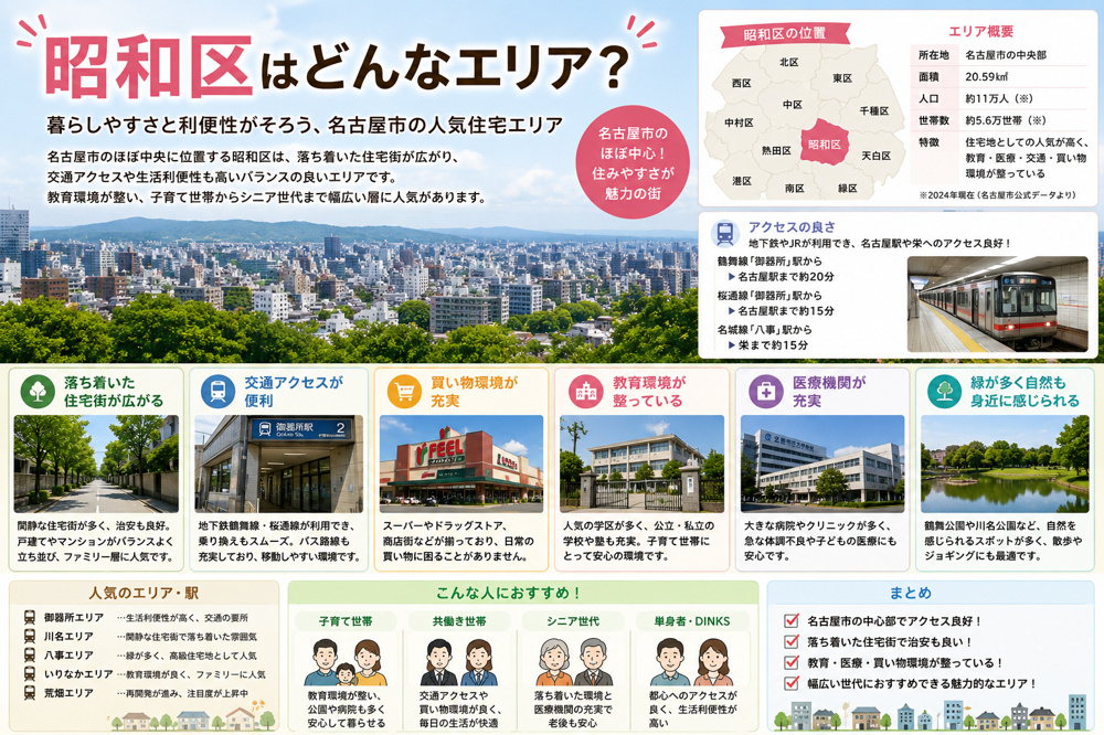 名古屋市昭和区完全ガイド｜駅別・エリア別に見る住みやすさと街の特徴の画像