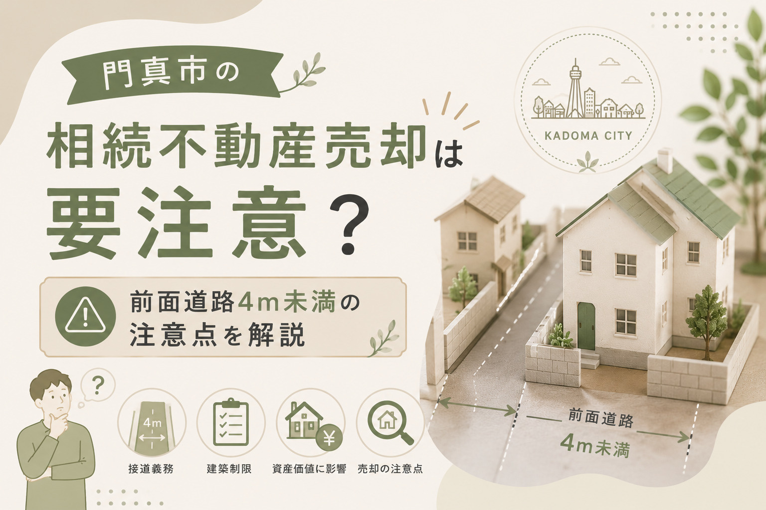 門真市の相続不動産売却は要注意？前面道路4m未満の注意点を解説の画像