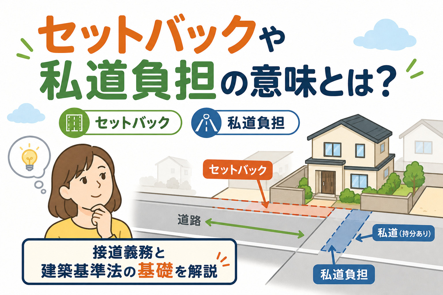 セットバックや私道負担の意味とは？接道義務と建築基準法の基礎を解説の画像
