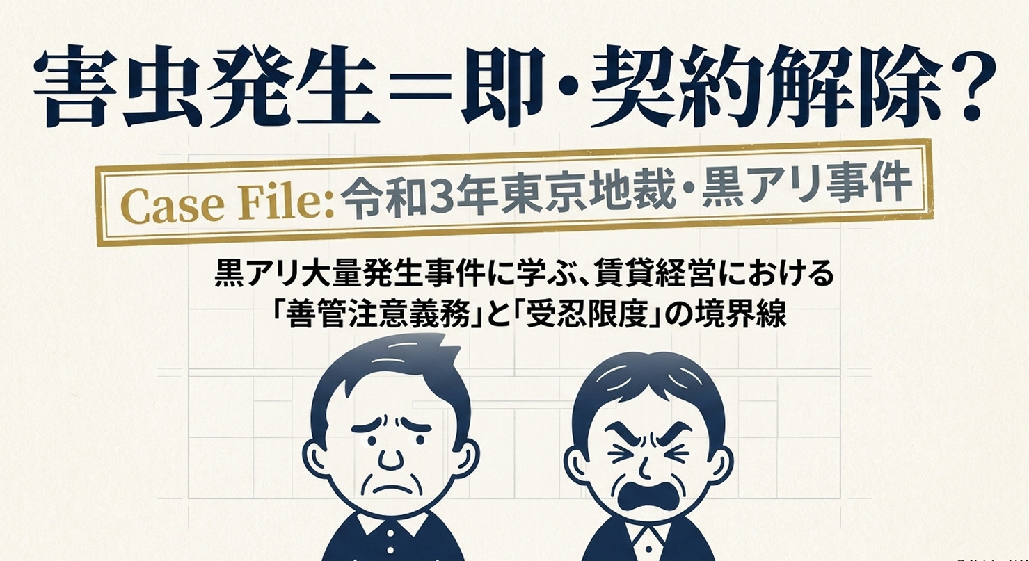 害虫発生＝即・契約解除？令和3年東京地裁・黒アリ事件