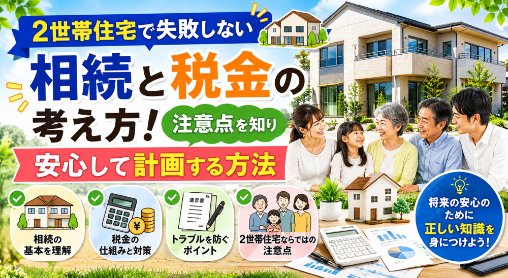 ２世帯住宅で失敗しない相続と税金の考え方！注意点を知り安心して計画する方法の画像