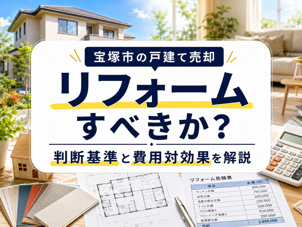 宝塚市の戸建て売却でリフォームすべきか？判断基準と費用対効果を解説の画像