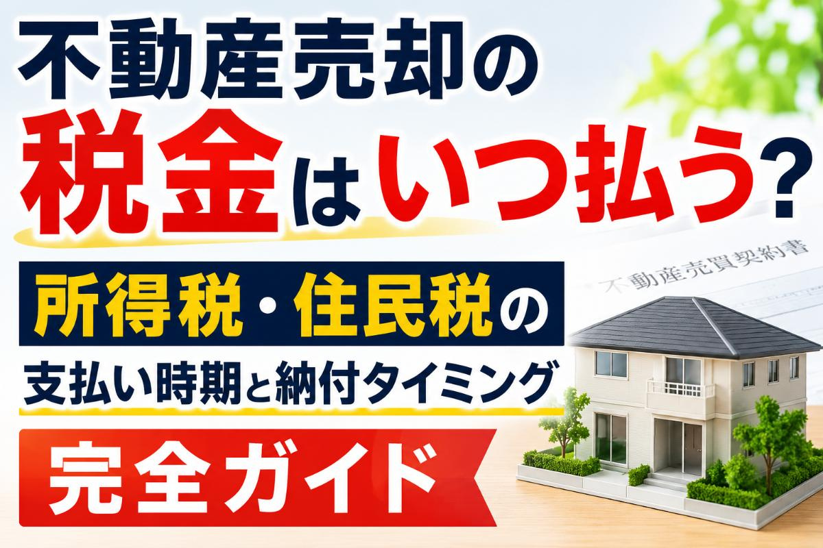 不動産売却の税金はいつ払う?所得税・住民税の支払い時期と納付タイミング完全ガイドの画像