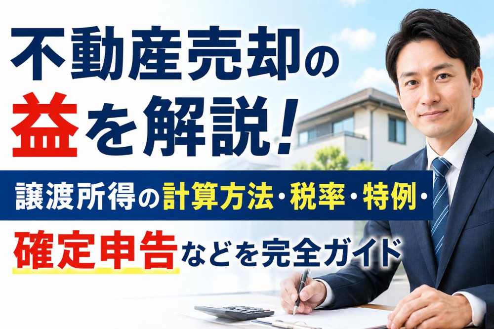 不動産売却の益を解説！譲渡所得の計算方法・税率・特例・確定申告などを完全ガイドの画像