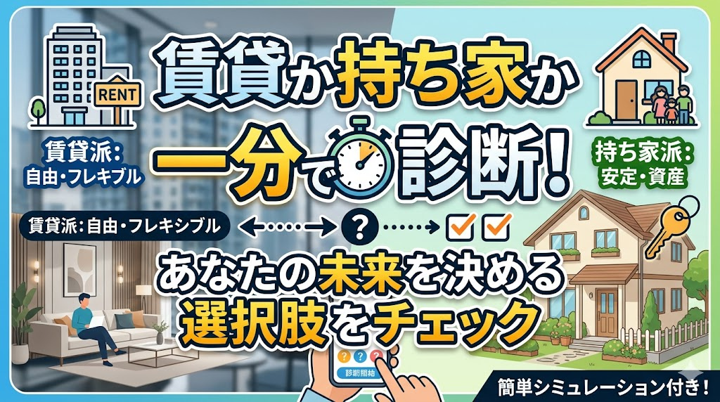 賃貸か持ち家か一分で診断！あなたに合う住まいの選び方の画像