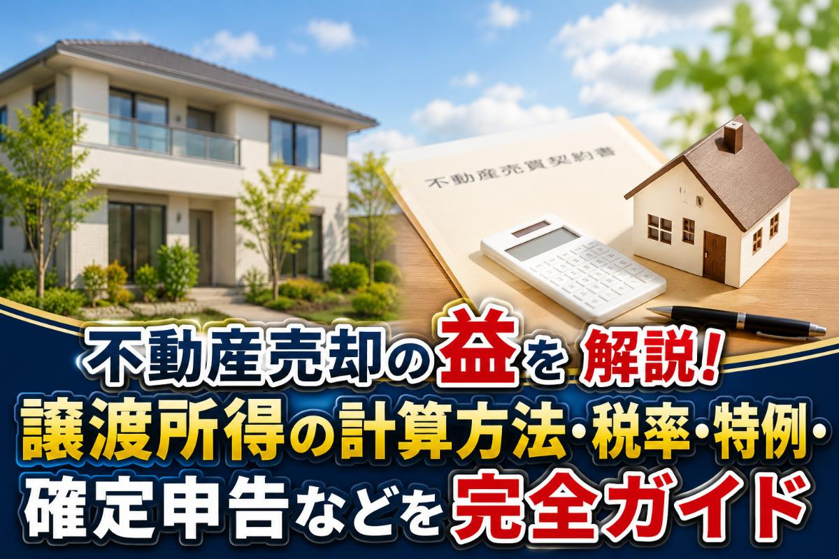 不動産売却の益を解説！譲渡所得の計算方法・税率・特例・確定申告などを完全ガイドの画像
