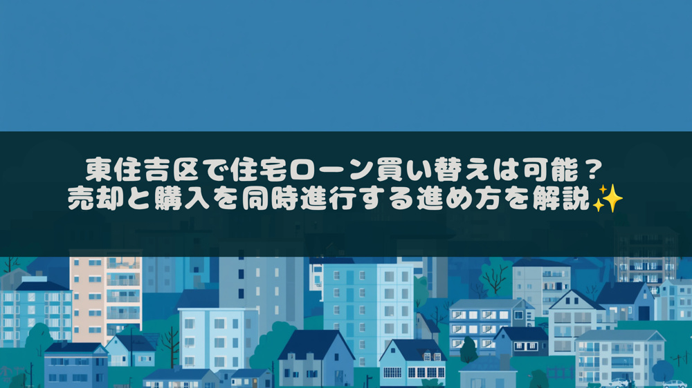 東住吉区で住宅ローン買い替えは可能？売却と購入を同時進行する進め方を解説の画像